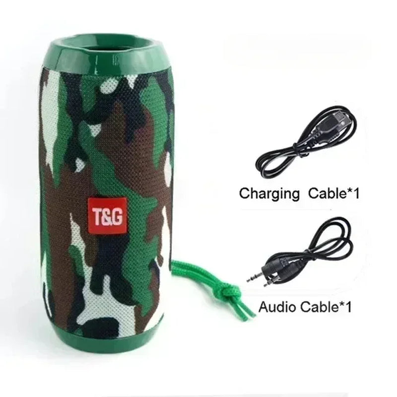 Wireless Portable Bluetooth Speaker with Subwoofer, Waterproof Outdoor Stereo Surround Sound and FM Radio Support