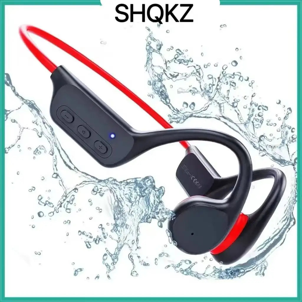 Shokz IPX8 Waterproof Bone Conduction Headphones with Built-in 32GB MP3 Player and Microphone for Sports