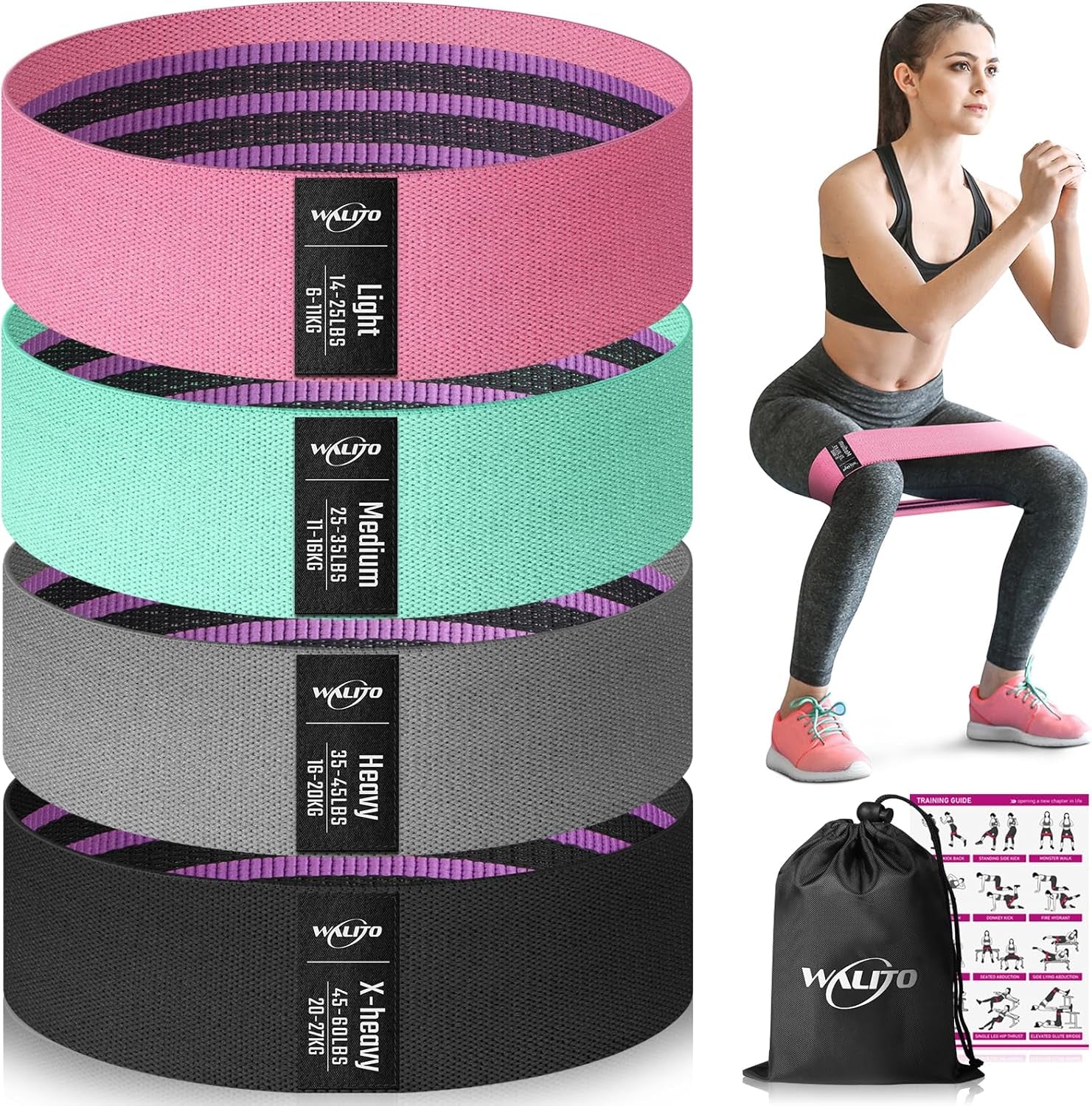 Professional Resistance Bands for Strength Training, Fabric Exercise Bands for Lower Body, Versatile Workout Bands for All Fitness Levels, Ideal for Yoga, Pilates, Rehabilitation, and Home Workouts