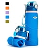 Premium Collapsible Silicone Water Bottle - 750ML Leakproof, BPA-Free, Ideal for Travel, Fitness, Hiking, and Outdoor Activities
