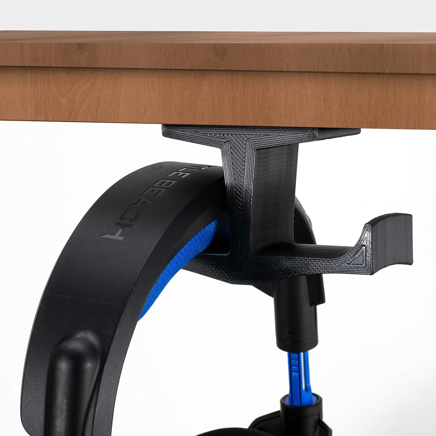 Bigt Dual Headphone Stand (2-Pack) - Under Desk Hanger for Headphones, Gaming Headsets, and Mobile Accessories, Adhesive Installation, No Screws, Black