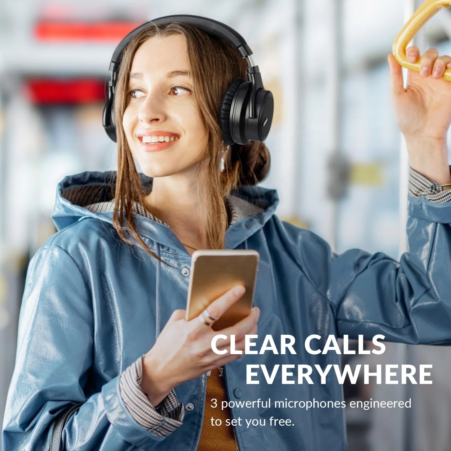 Bluetooth Noise-Cancelling Over-Ear Headphones with Microphone - Wireless and Wired Connectivity for TV and PC