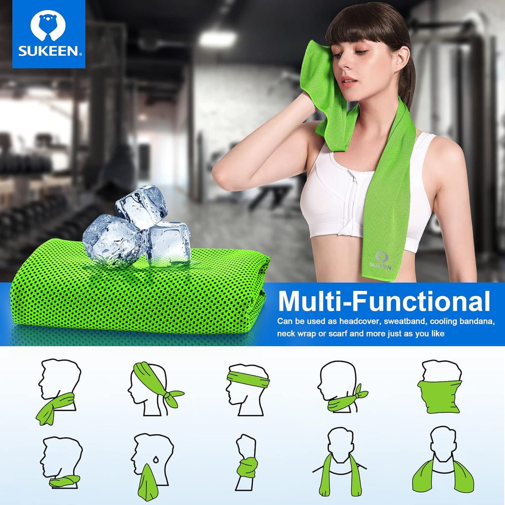 Stay Cool Anywhere: 4 Pack of Premium Microfiber Cooling Towels (40" x 12") - Perfect for Yoga, Sports, Gym, and Outdoor Activities!