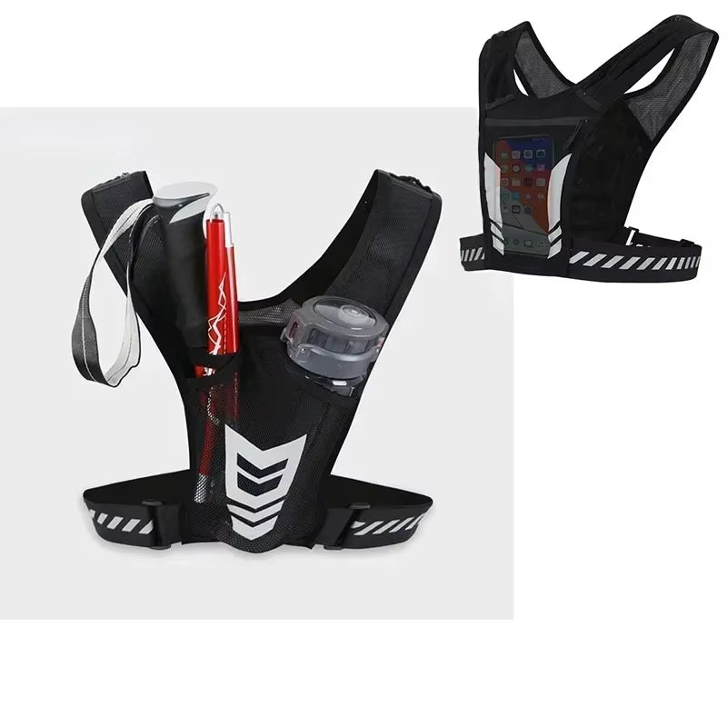 Lightweight Hydration Vest with Phone Pocket and Water Bottle Holder for Outdoor Activities, Cycling, and Hiking