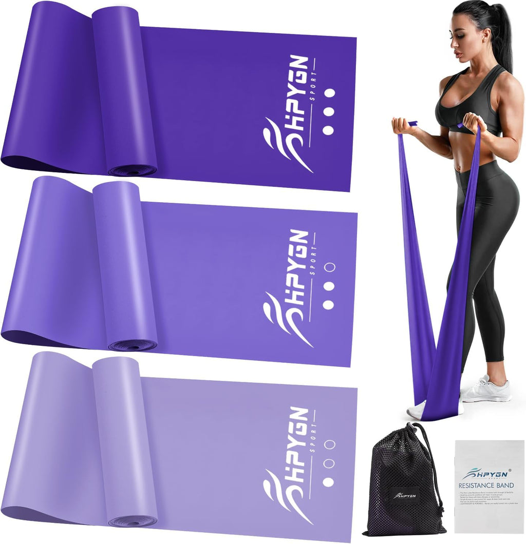 Three-Tier Non-Latex Resistance Bands for Physical Therapy and Yoga - Professional Set for Strength Training, Pilates, and Rehabilitation - TPE Elastic Stretch Bands for Seniors and Women