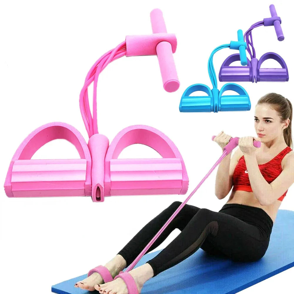 Multifunctional Elastic Resistance Band with 4-Tube Design for Comprehensive Fitness Training and Stretching