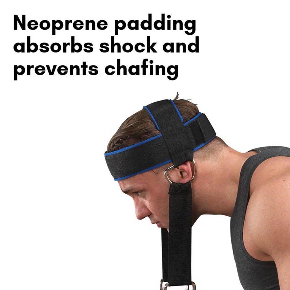 Neck Training Harness for Strength Development - Adjustable Steel Chain and Strap for Enhanced Muscle Strength