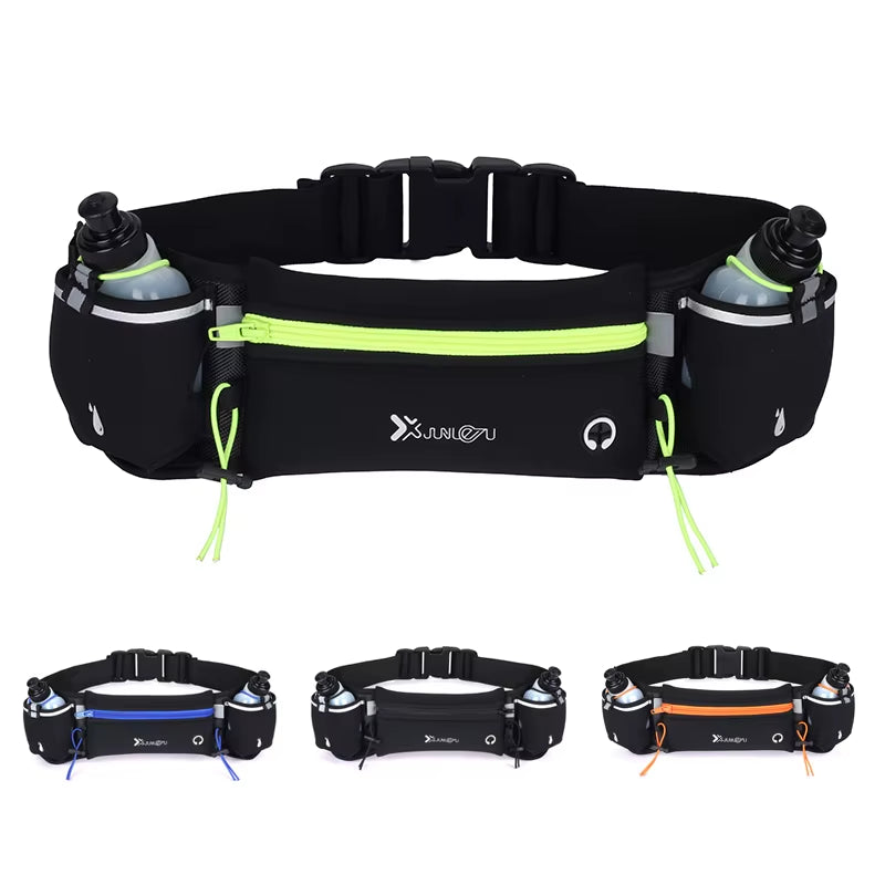 Marathon Trail Running Waist Pack for Men and Women - Dual Pocket Fanny Pack for Phone and Water Bottle Fitness Belt