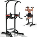 Height-Adjustable Pull-Up Bar and Dip Station - Steel Strength Training Equipment for Home Fitness