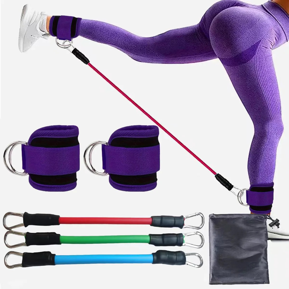 Adjustable Ankle Resistance Bands with Cuffs for Comprehensive Leg and Glute Workouts - Portable Exercise Equipment for Home Gym, Yoga, and Strength Training