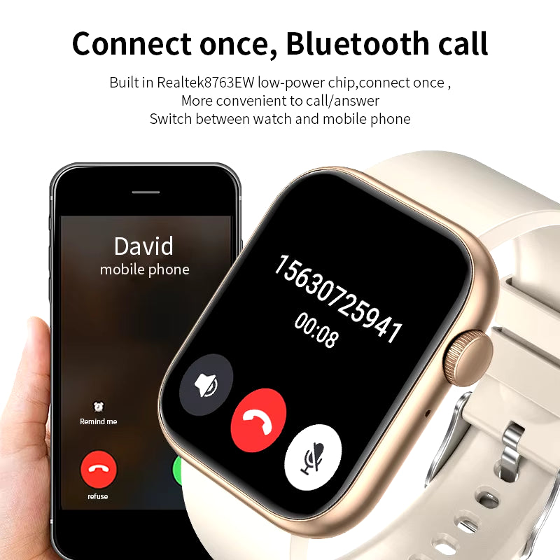 2025 Smart Watch with Wireless Charging, Bluetooth Calling, and Customizable Watch Face for Men and Women - Fitness Tracker Bracelet