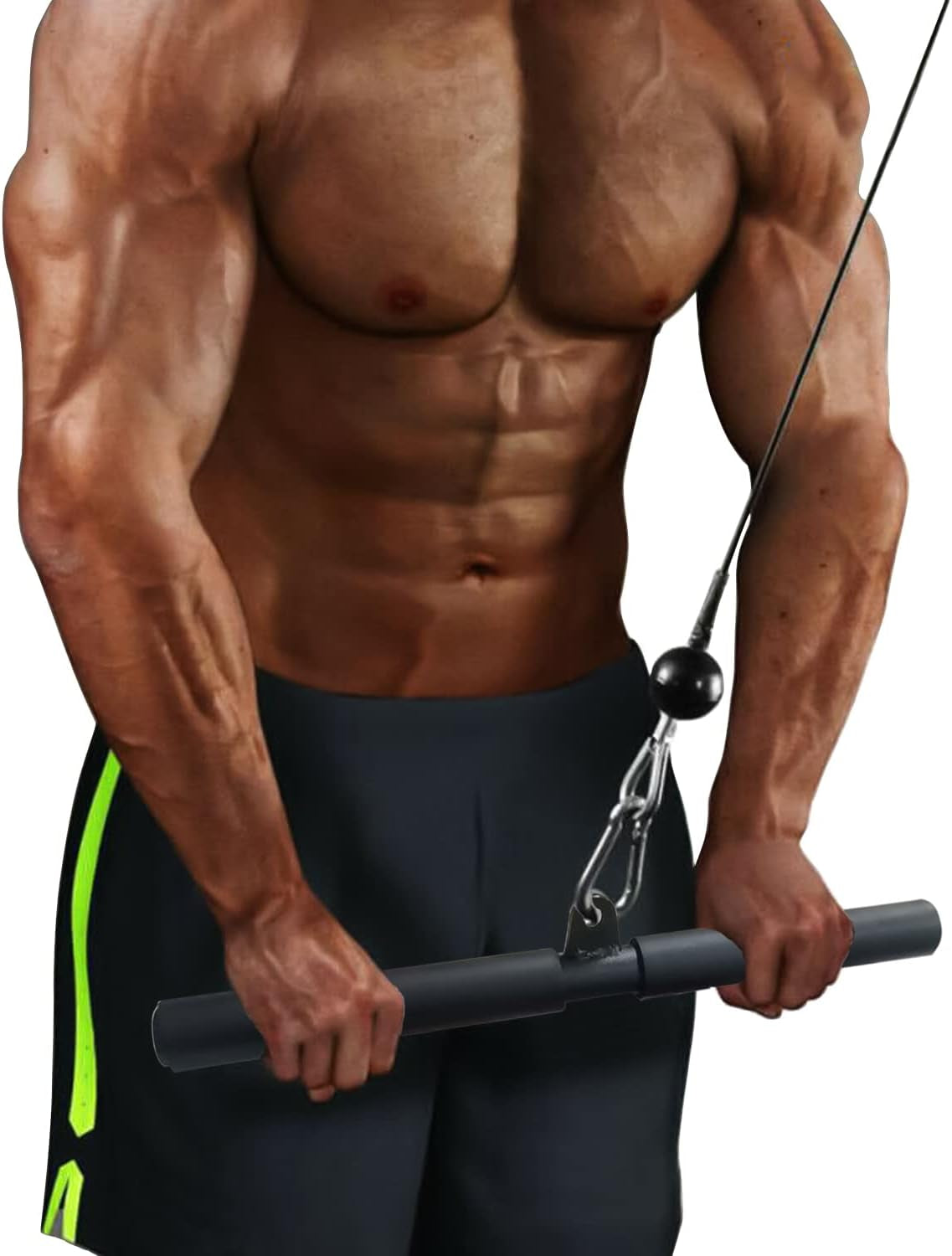 LAT Pull Down Bar Attachment for Cable Machines - Durable Fitness Accessory with Rubber Grip for Home Gym Muscle Building and Strength Training
