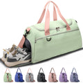 Premium Waterproof Travel Duffle Bag with Shoe Compartment and Wet Pocket for Gym, Sports, Weekend Getaways, and Yoga - Green