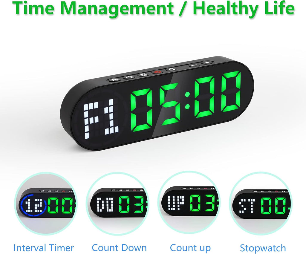 Portable Interval Timer for Home Workouts with Progress Bar and Rounds, Ideal for Boxing, HIIT, Tabata, and EMOM Training, Rechargeable Battery Powered