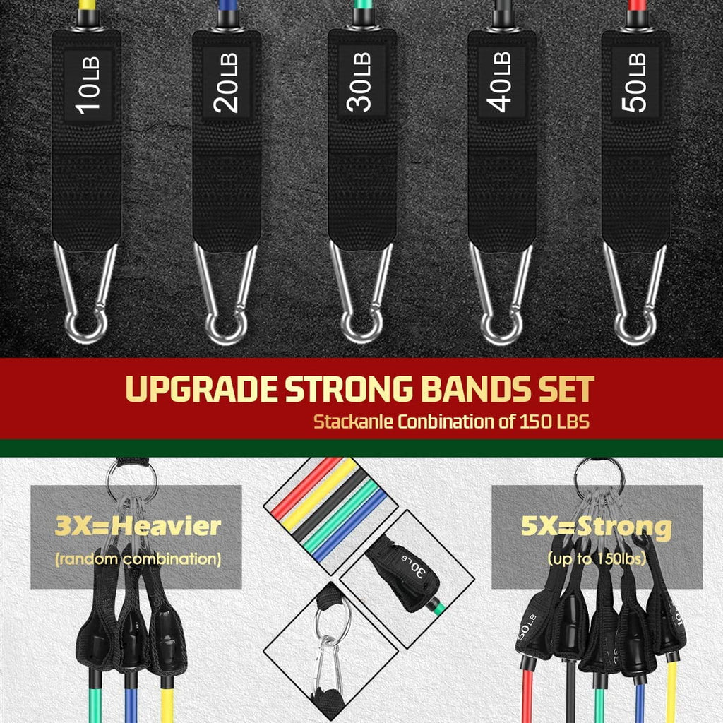 Professional Resistance Bands for Strength Training - Exercise Bands with Handles for Home Workouts for Men and Women