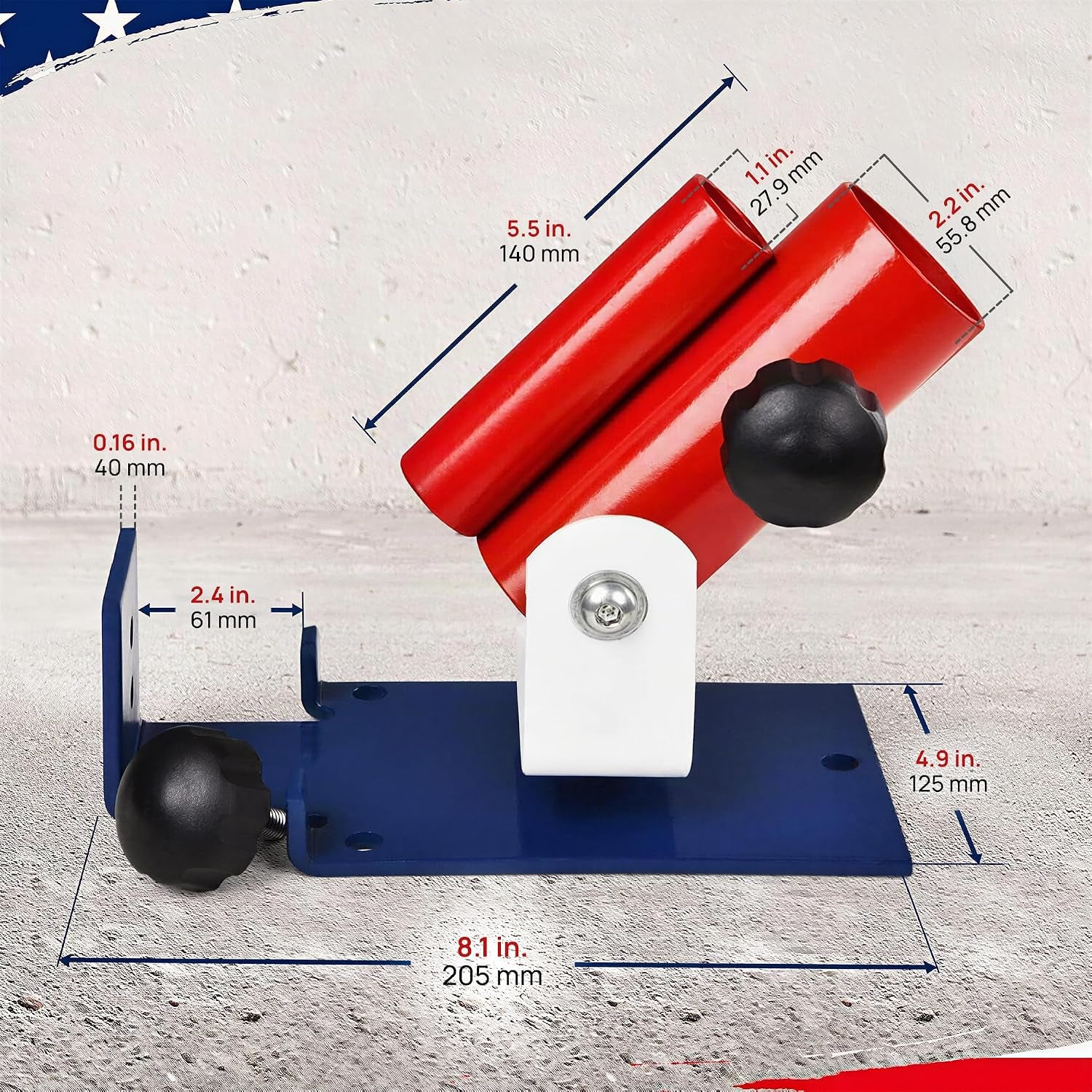 Adjustable T-Bar Row Attachment with Textured Rubber Handles for Exercise Machines