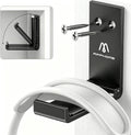 Foldable Aluminum Headphone Stand and Headset Holder Mount with No-Scratch Silicone Pad, Strong Adhesive Gaming Headset Hanger for PC, Home, and Office Use