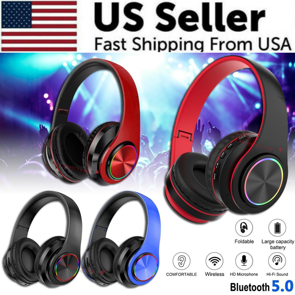 Premium Wireless Bluetooth Headphones with Super Bass, Foldable Design, and Integrated Microphone