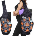 Yoga Mat Carrier Bag - Spacious Tote with Waterproof Zipper Pocket and Drawstring Water Bottle Holder, Compatible with Most Yoga Mat Sizes