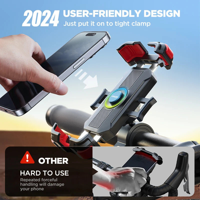 Joyroom 360° Rotating Motorcycle and Bicycle Phone Mount for Handlebar Use