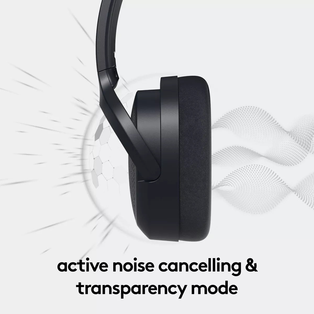 Active Noise Cancelling Bluetooth Wireless Over-Ear Headphones with Detachable Cable - Heyday