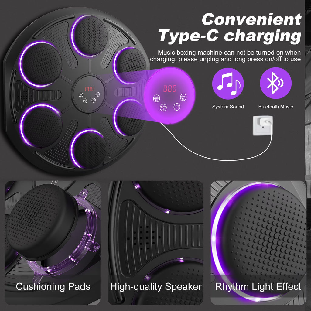 Professional Music Boxing Machine with Gloves - Adult Workout Punching Equipment