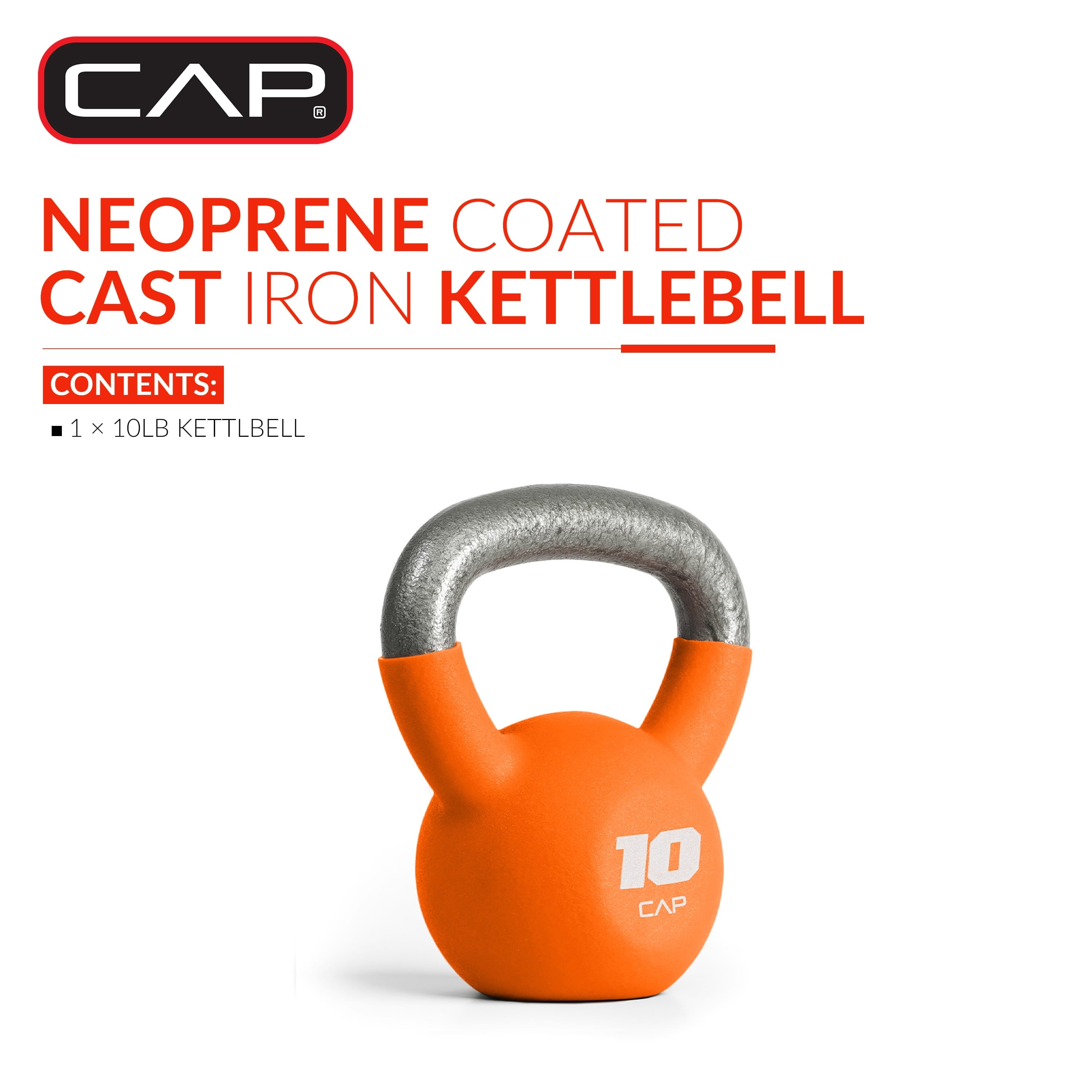 2-Pack 10 lb Neoprene Coated Kettlebells in Orange
