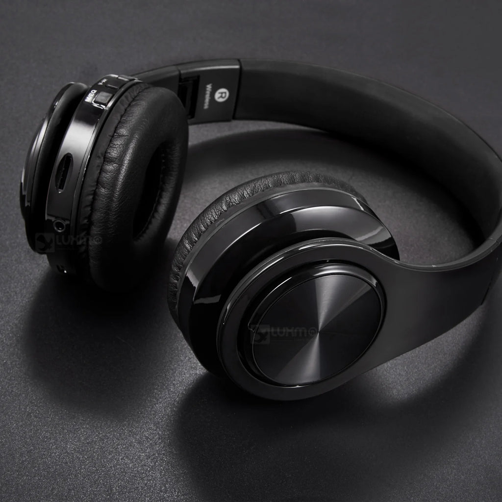 LUXMO Wireless Over-Ear Bluetooth Headphones with Noise Cancelling, Foldable Stereo Design, Integrated Microphone, Rechargeable for PC, Laptops, and Smartphones
