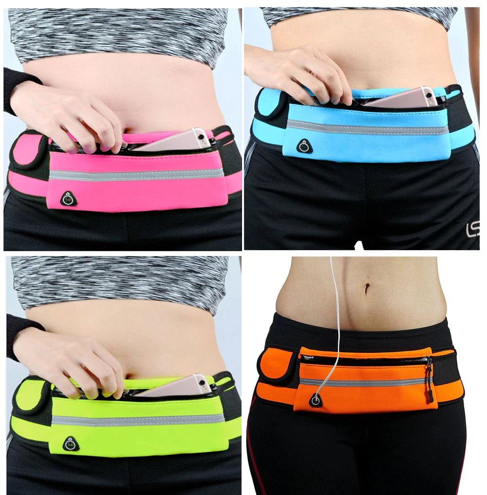 Women's Waterproof Running Waist Bag - Portable Gym Belt for Cycling and Sports with Water Bottle and Phone Holder