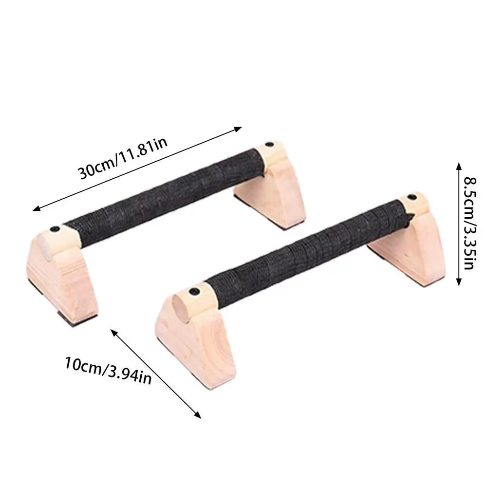 20cm Wooden Parallettes Push-Up Bars - Set of 2, Non-Slip Base Calisthenics Equipment for Home Fitness and Strength Training for Men and Women