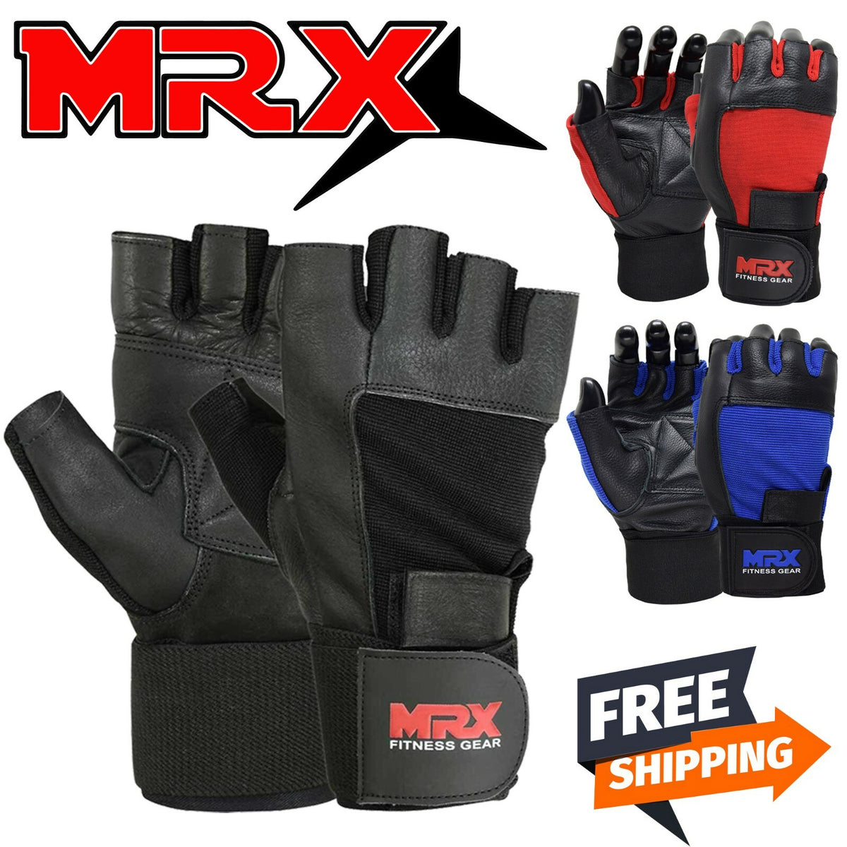 Men's Weight Lifting Gloves with Wrist Support for Enhanced Grip and Fitness Training - MRX