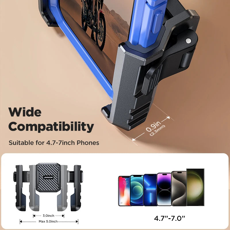 Joyroom 360° Rotatable Bike and Motorcycle Phone Mount for 4.7-7.0” Devices, Compatible with Electric Scooters, Mountain, and Dirt Bikes