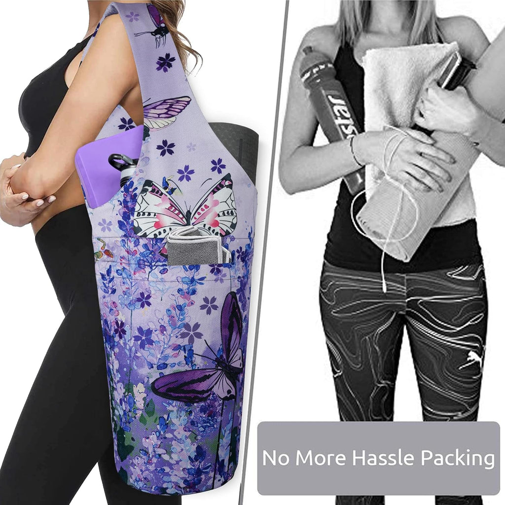 Yoga Mat Tote Bag with Pockets - Spacious and Versatile Carrier for Most Yoga Mats and Accessories