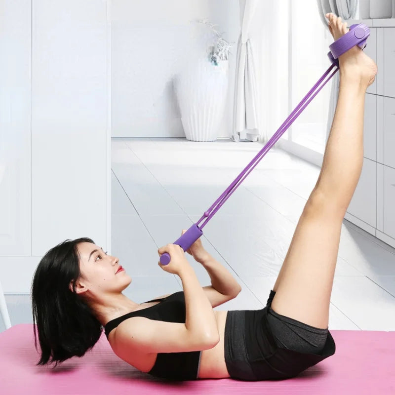 Multifunctional Elastic Resistance Band with 4-Tube Design for Comprehensive Fitness Training and Stretching