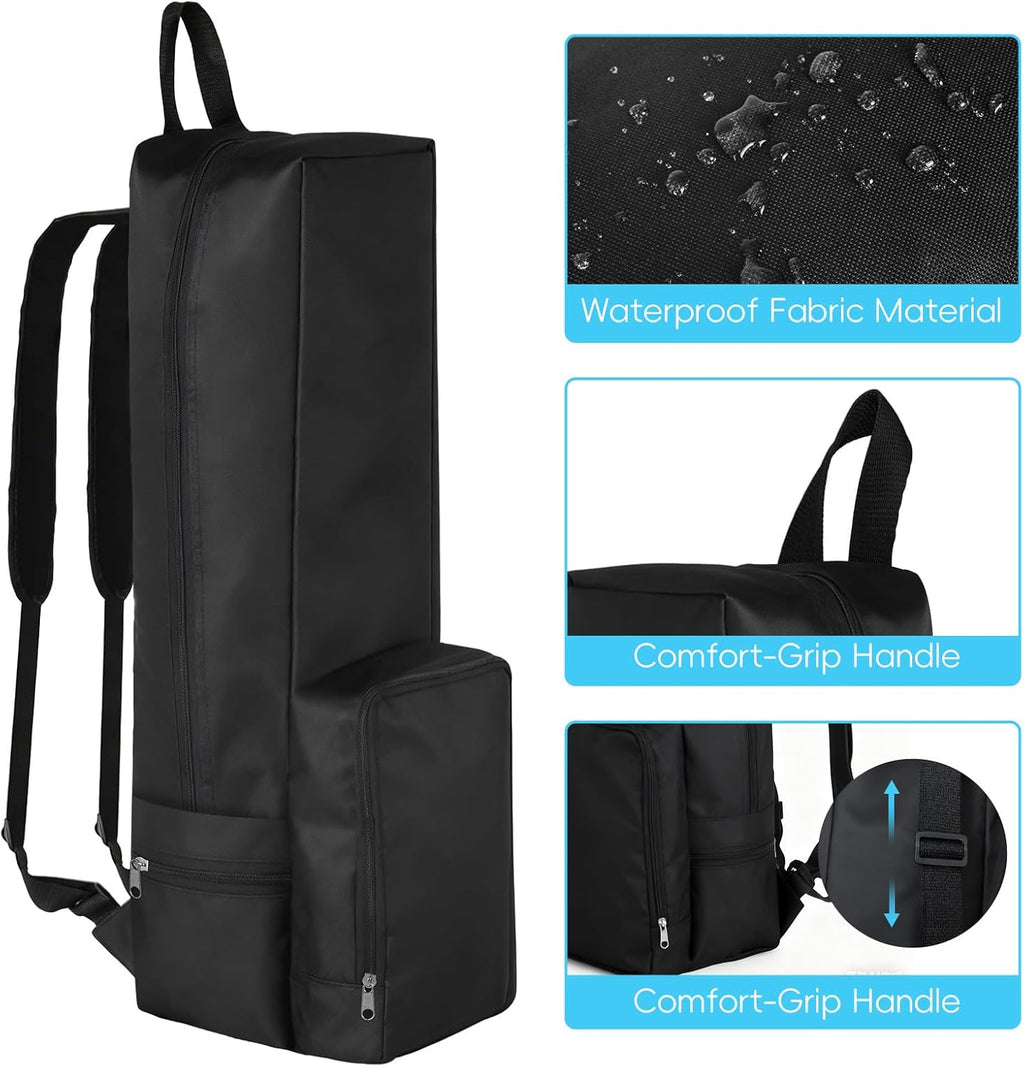 Yoga Mat Carrier Bag with Pockets and Adjustable Strap - Lightweight Waterproof Backpack for Yoga Mats and Accessories for Men and Women (Black)