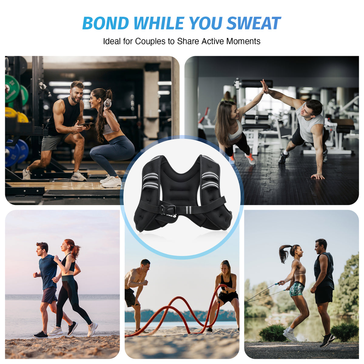 ZELUS Adjustable Weighted Vest - Available in 6 lbs, 8 lbs, and 12 lbs