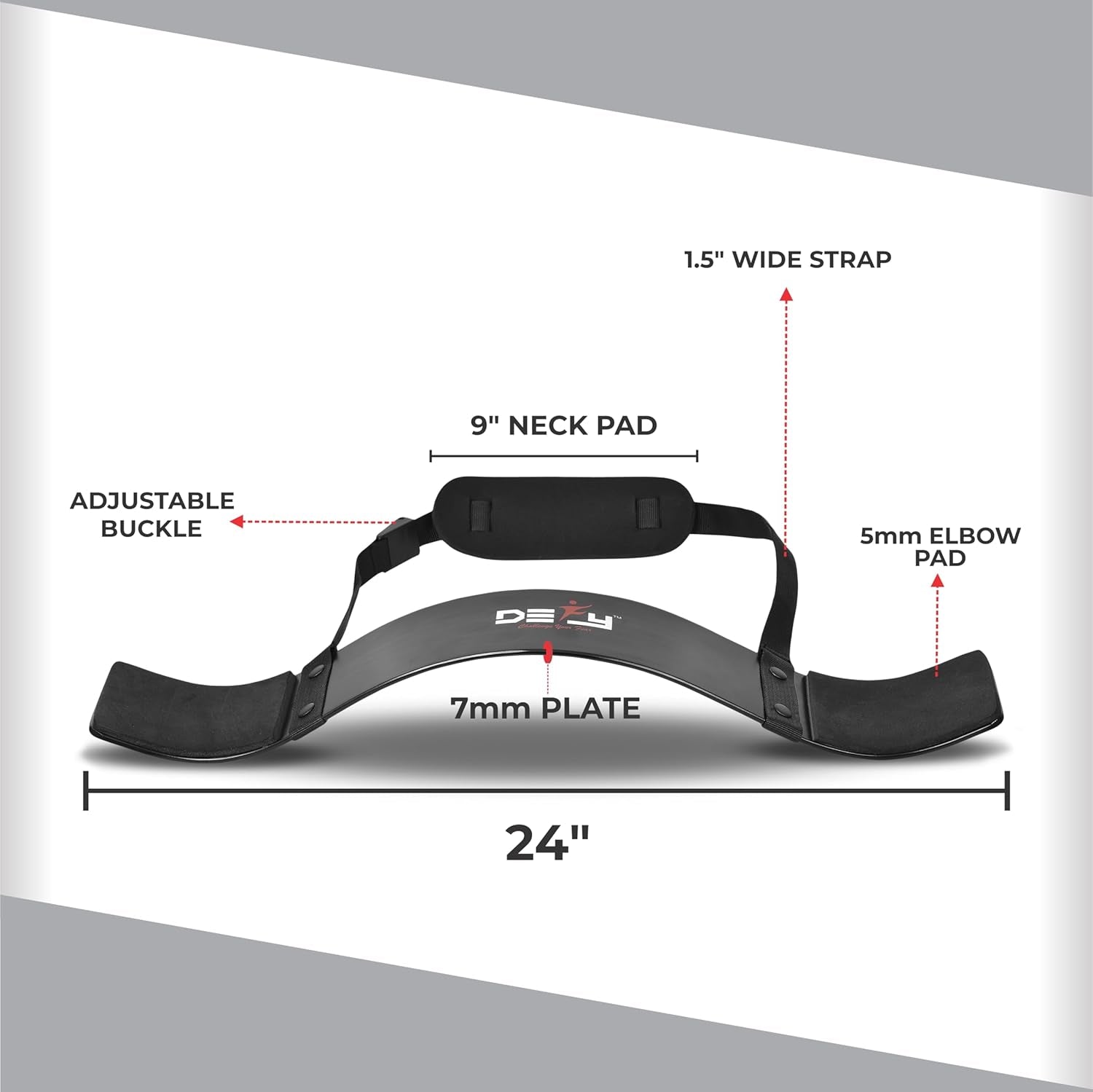 DEFY Adjustable Arm Blaster for Biceps and Triceps with Durable 7mm Aluminum Plate and Neck Pad for Strength Training and Bodybuilding Isolation Curl Machine