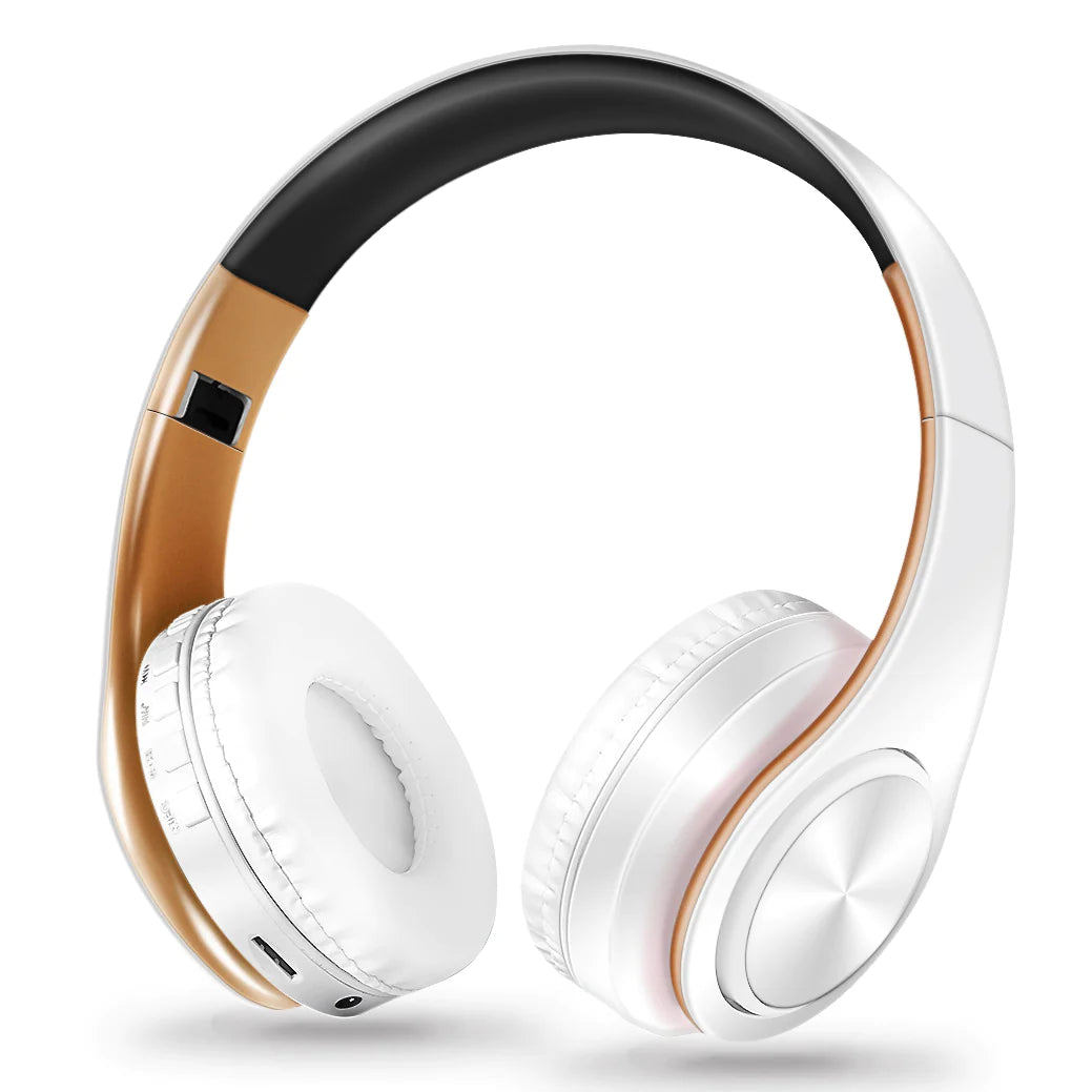 Bluetooth Wireless Stereo Headphones with Foldable Design, Integrated Microphone, and Sport Features for MP3 Players