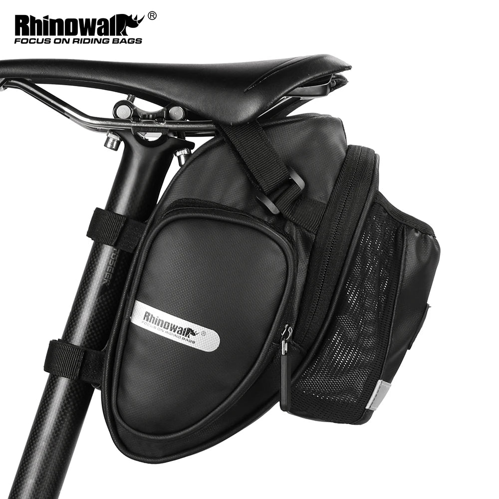 Premium Waterproof Bicycle Saddle Bag with Water Bottle Pocket - Spacious Rear Tail Bag for Cyclists