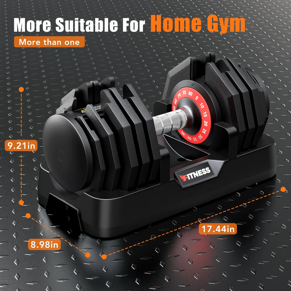 Adjustable Dumbbell Set - 160 lbs (80 lbs x 2) with 16 Weight Configurations for Comprehensive Home Workouts