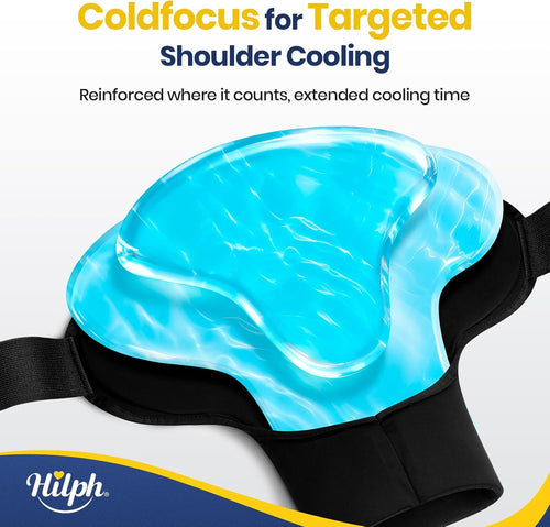 3D Double-Layer Gel Shoulder Ice Pack Wrap for Rotator Cuff and Surgical Recovery, Reusable Cold Therapy Sleeve with Adjustable Strap for Optimal Comfort, Flexible Fit for Men and Women, Medium Size
