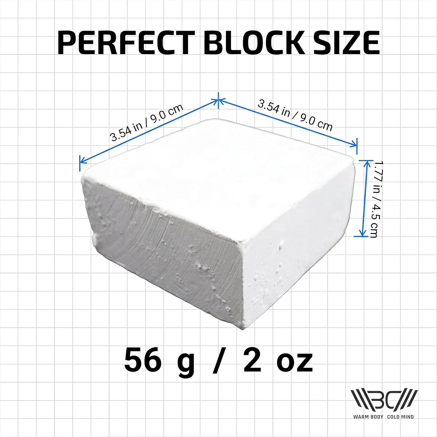 Sport Chalk Block - Gym Chalk for Weightlifting - Moisture-Absorbing Magnesium Carbonate - Gymnastics Hand Grip