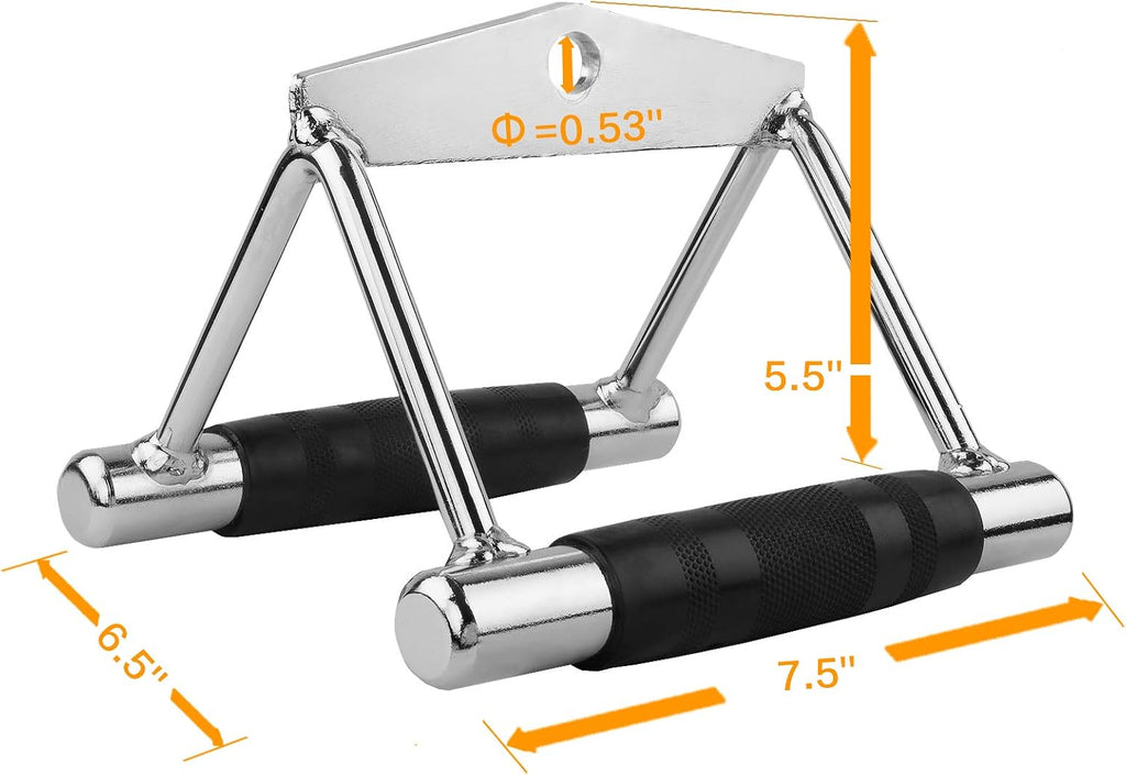 Double D Handle Cable Attachment - V-Shaped Handle for Gym Strength Training and Fitness Equipment