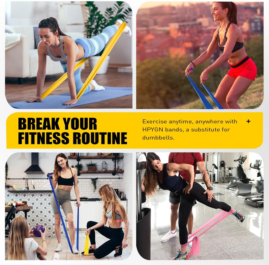 Three-Level Non-Latex Exercise Bands for Physical Therapy and Yoga - Professional Resistance Bands Set for Strength Training, Pilates, and Rehabilitation - TPE Elastic Stretch Bands for Seniors and Women