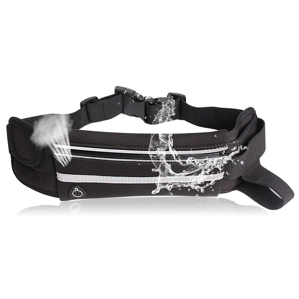 Women's Waterproof Running Waist Bag - Portable Gym Belt for Cycling and Sports with Water Bottle and Phone Holder