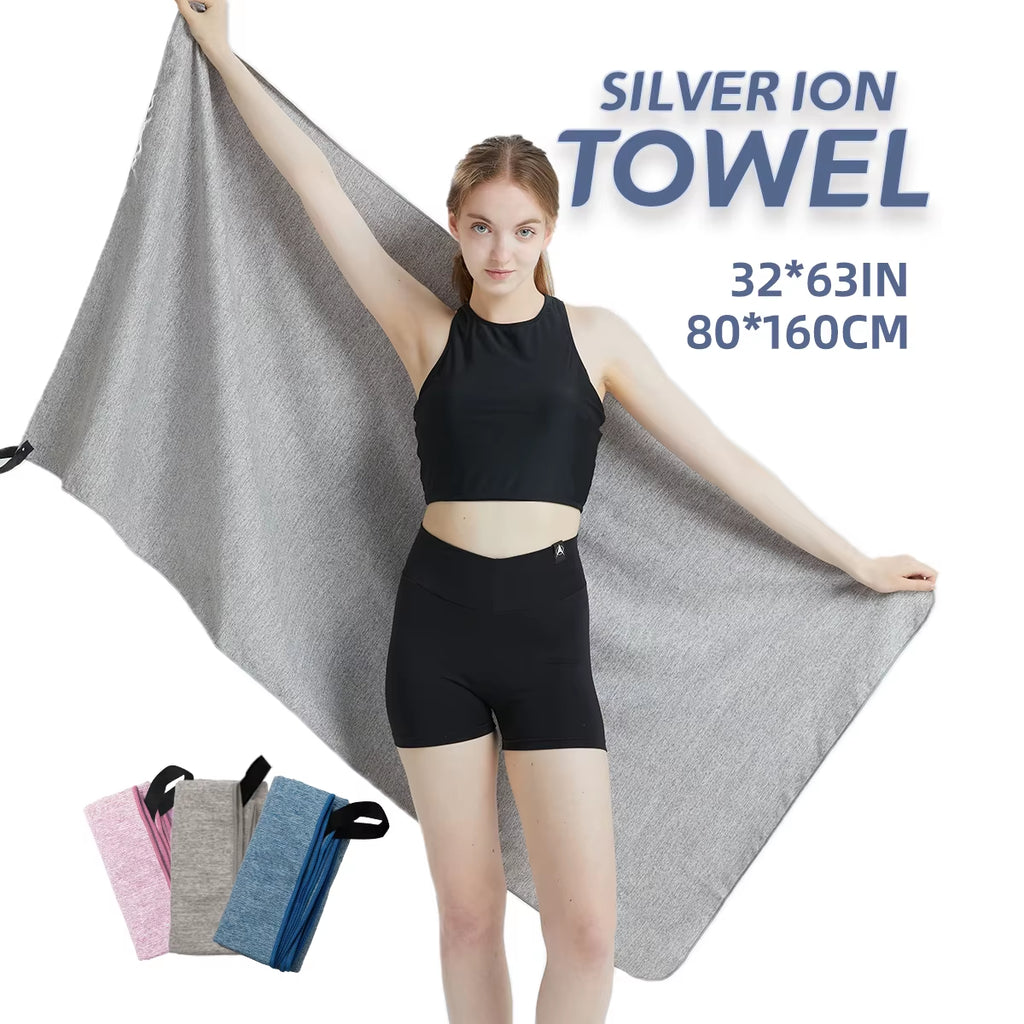 Microfiber Quick-Dry Gym Towel with Silver Ion Technology - Odor-Resistant and Highly Absorbent Workout Towel for Effective Sweat Management