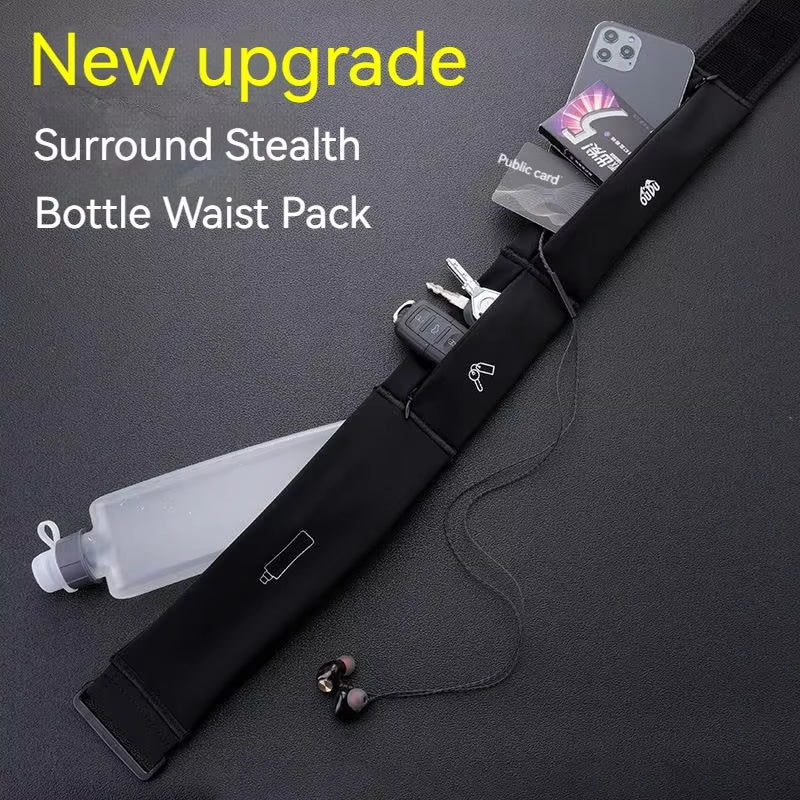 Invisible Sports Hydration Belt with Water Bottle Holder for Running, Cycling, Hiking, and Walking for Adults