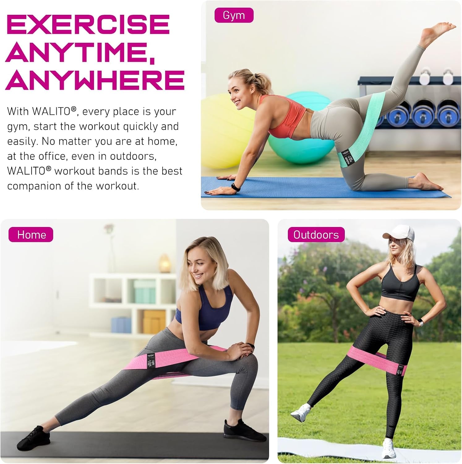 Professional Resistance Bands for Strength Training, Fabric Exercise Bands for Lower Body, Versatile Workout Bands for All Fitness Levels, Ideal for Yoga, Pilates, Rehabilitation, and Home Workouts