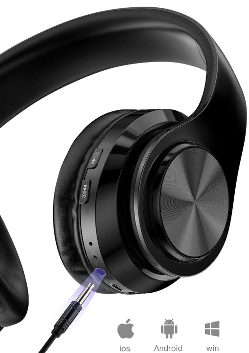 Premium Wireless Bluetooth Headphones with Super Bass, Foldable Design, and Integrated Microphone
