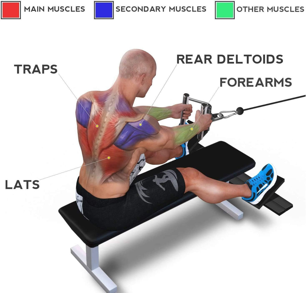 Double D Handle Cable Attachment - V-Shaped Handle for Gym Strength Training and Fitness Equipment